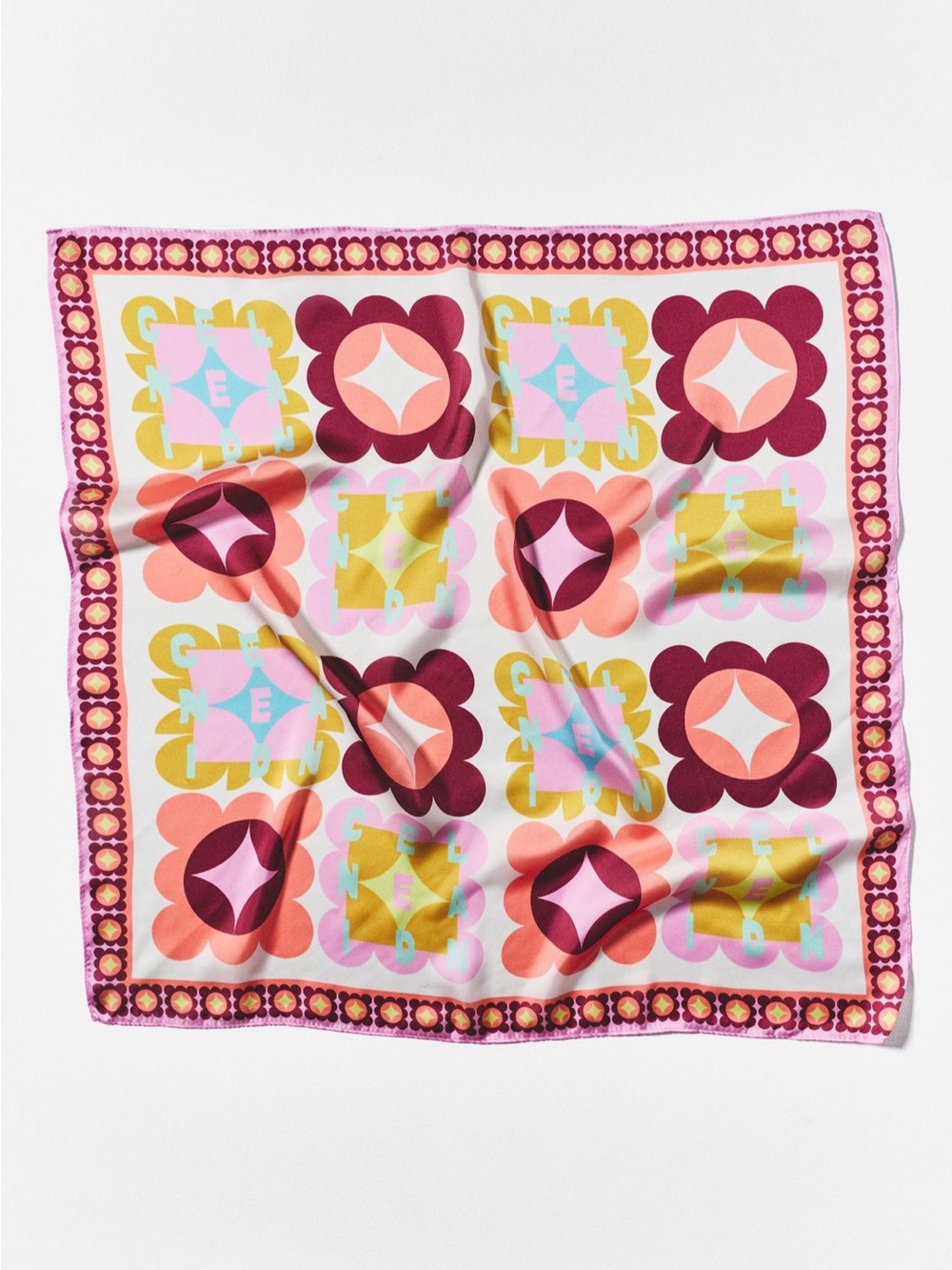 NWT Anthropologie Celandine Patterned Hair Scarves, Set of 2 in Knot/Squares - Picture 2 of 3